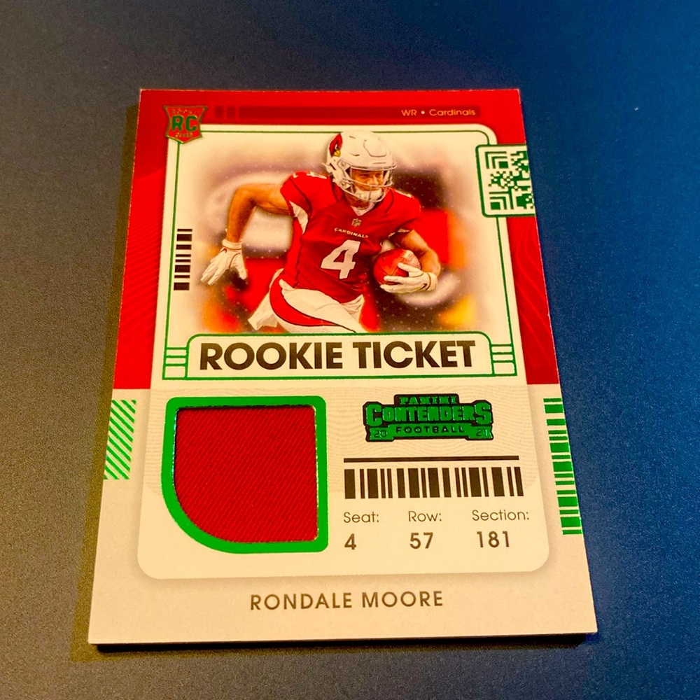 2021 Rondale Moore Panini Contenders Memorabilia Rookie Card